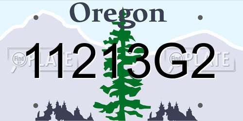 11213G2 Oregon License Plate