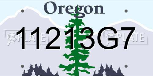 11213G7 Oregon License Plate