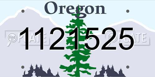 1121525 Oregon License Plate