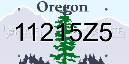 11215Z5 Oregon License Plate