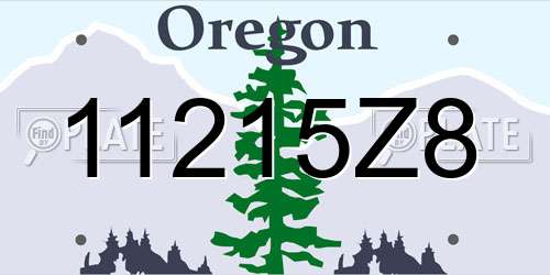 11215Z8 Oregon License Plate