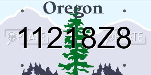 11218Z8 Oregon License Plate
