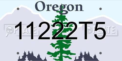 11222T5 Oregon License Plate