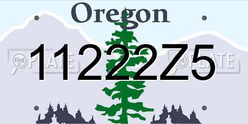 11222Z5 Oregon License Plate