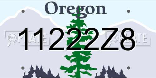 11222Z8 Oregon License Plate