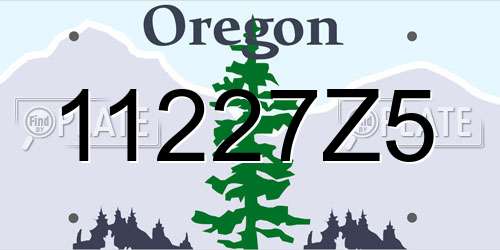 11227Z5 Oregon License Plate