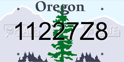 11227Z8 Oregon License Plate