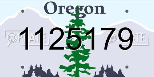 1125179 Oregon License Plate