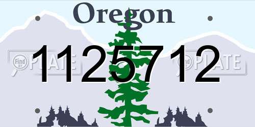 1125712 Oregon License Plate