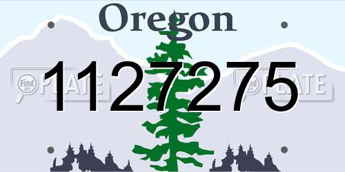 1127275 Oregon License Plate