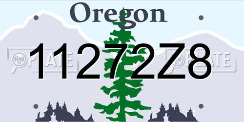 11272Z8 Oregon License Plate