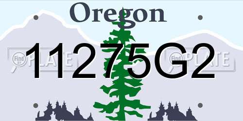 11275G2 Oregon License Plate