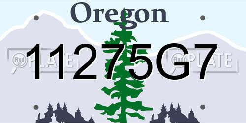 11275G7 Oregon License Plate