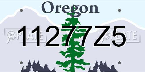 11277Z5 Oregon License Plate