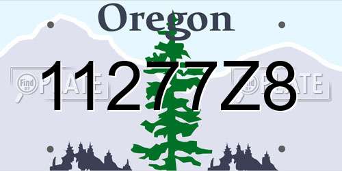 11277Z8 Oregon License Plate