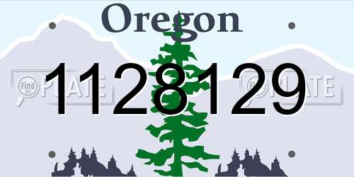 1128129 Oregon License Plate