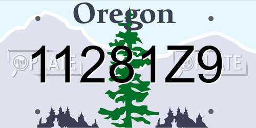 11281Z9 Oregon License Plate