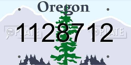 1128712 Oregon License Plate