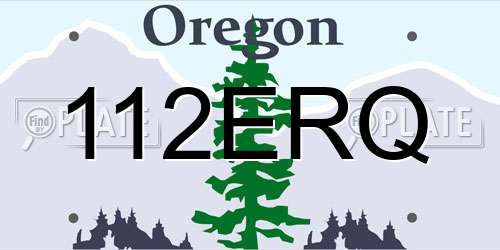 112ERQ Oregon License Plate