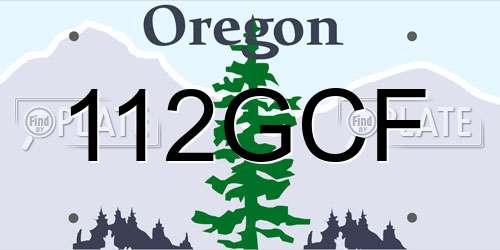 112GCF Oregon License Plate