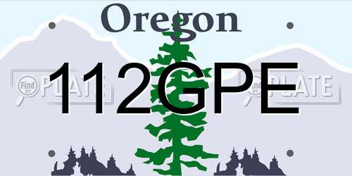 112GPE Oregon License Plate