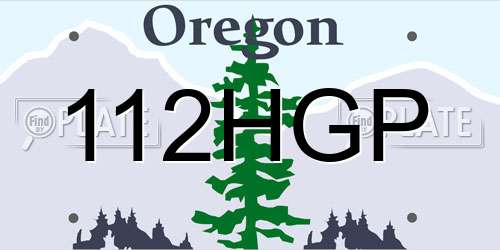 112HGP Oregon License Plate