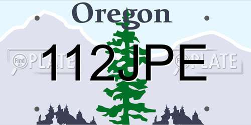 112JPE Oregon License Plate