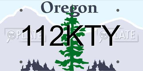 112KTY Oregon License Plate
