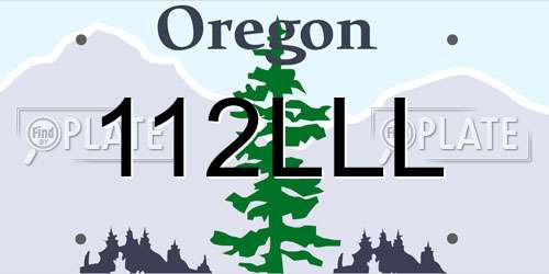 112LLL Oregon License Plate
