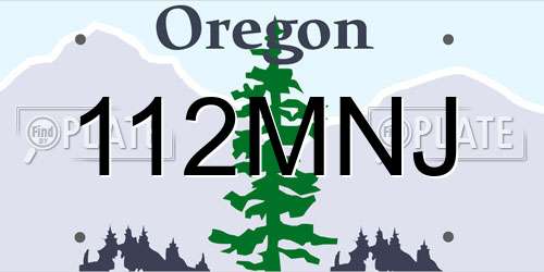 112MNJ Oregon License Plate