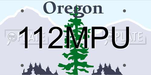 112MPU Oregon License Plate