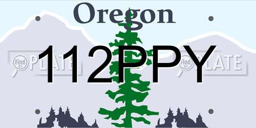 112PPY Oregon License Plate