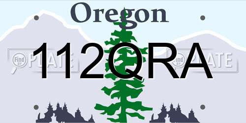 112QRA Oregon License Plate