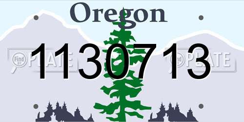 1130713 Oregon License Plate