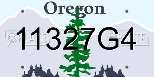 11327G4 Oregon License Plate