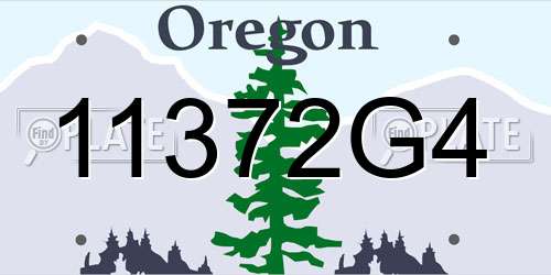 11372G4 Oregon License Plate