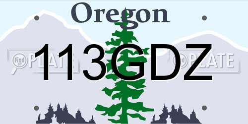 113GDZ Oregon License Plate
