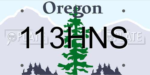 113HNS Oregon License Plate