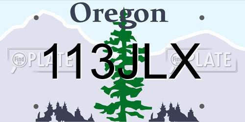 113JLX Oregon License Plate