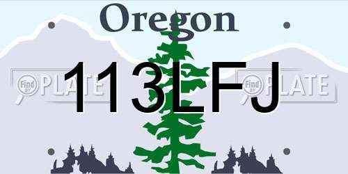 113LFJ Oregon License Plate