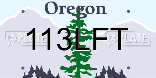 113LFT Oregon License Plate