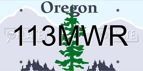 113MWR Oregon License Plate