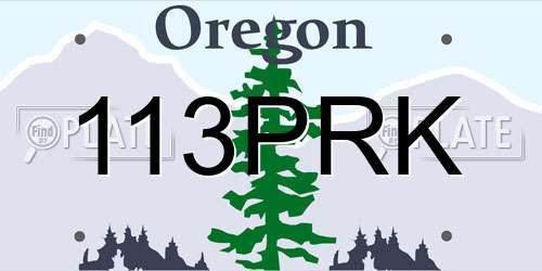 113PRK Oregon License Plate