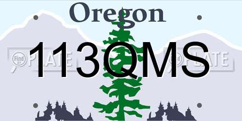 113QMS Oregon License Plate