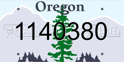 1140380 Oregon License Plate