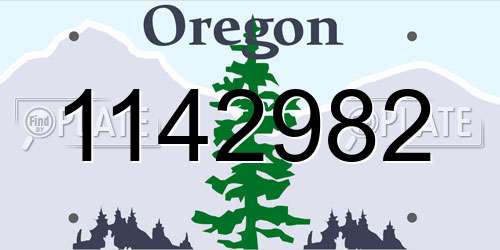 1142982 Oregon License Plate