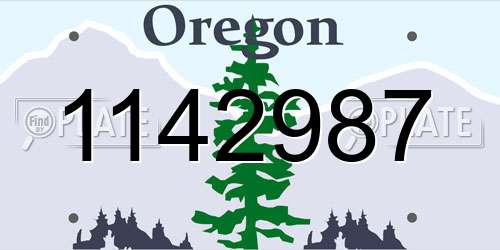 1142987 Oregon License Plate