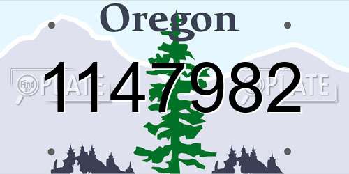 1147982 Oregon License Plate