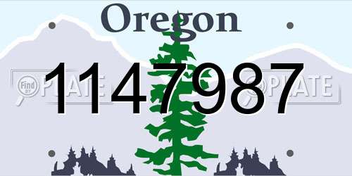 1147987 Oregon License Plate