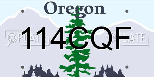 114CQF Oregon License Plate